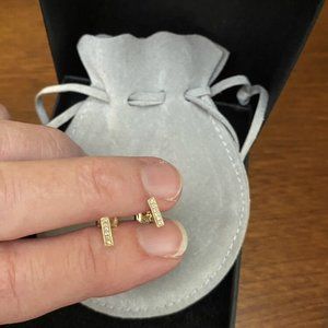 ZOE LEV 14k Yellow Gold DIAMOND BAR STUD EARRINGS (Pair)